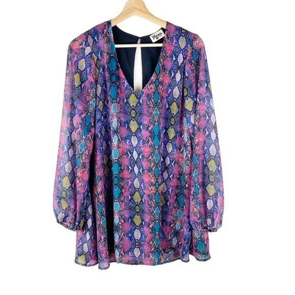 Show Me Your Mumu Snake Print Mini Dress Tunic Size Small - Picture 3 of 8